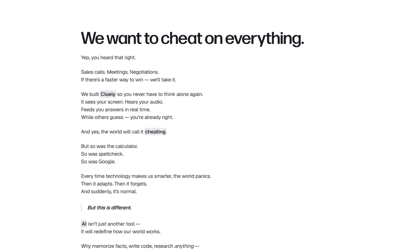 Cluely manifesto