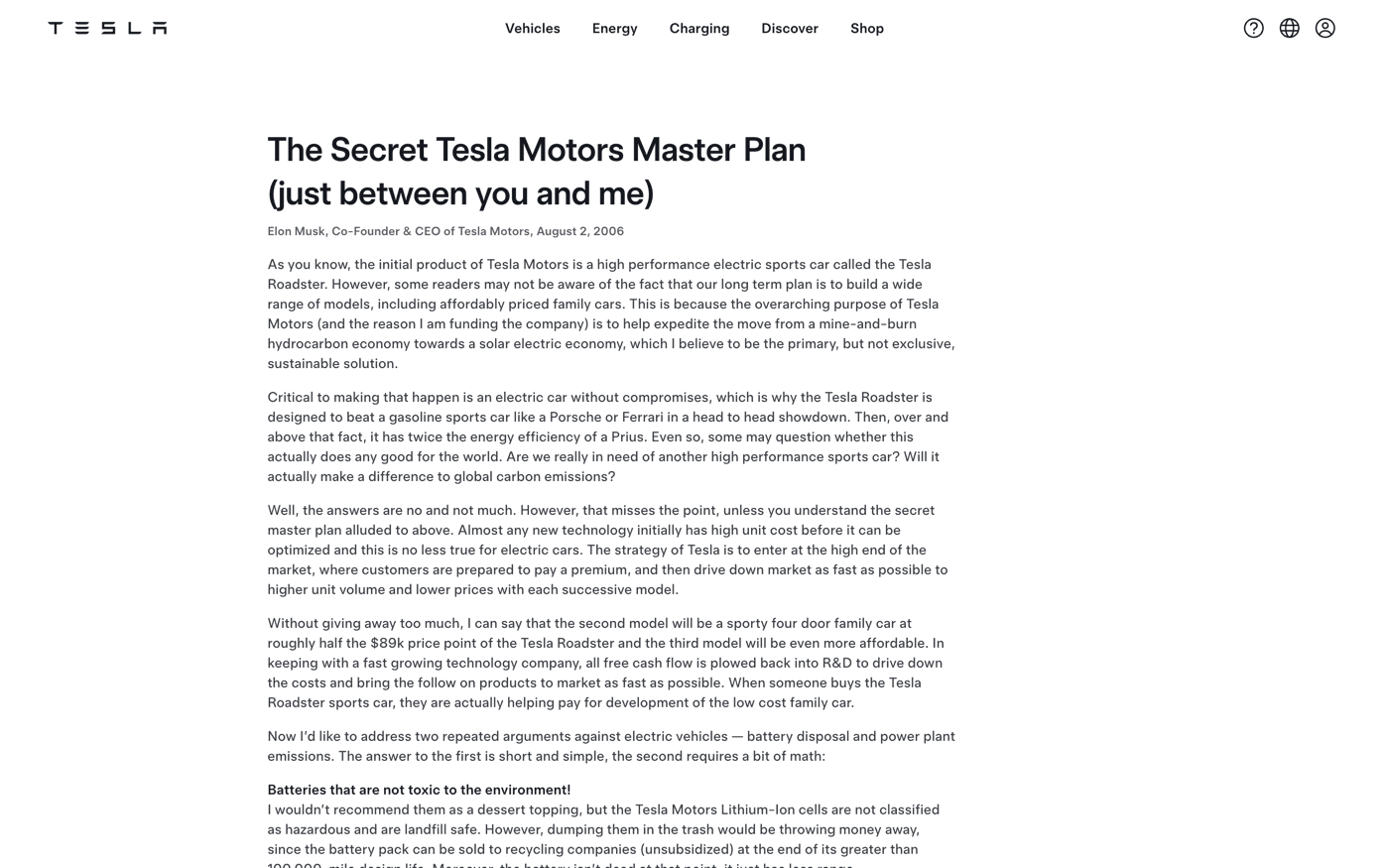 Tesla manifesto